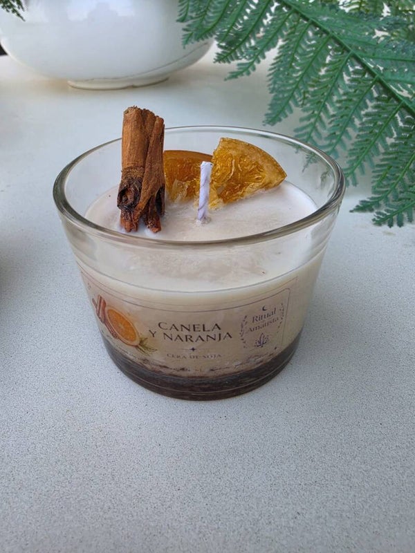 Vela de Soja Canela y Naranja