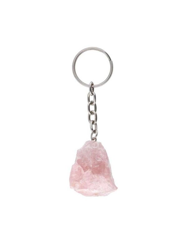 Llavero cuarzo rosa en bruto