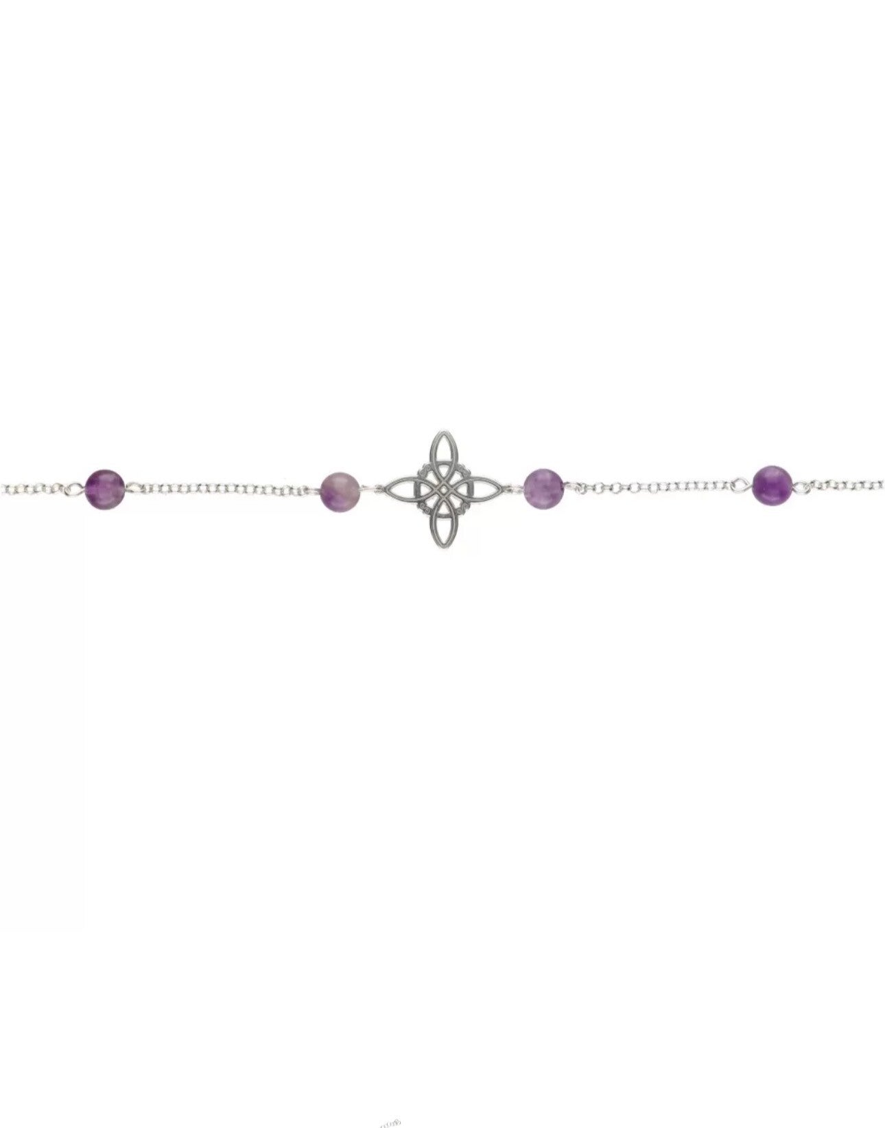 Pulsera Nudo de Bruja con Amatista en Plata