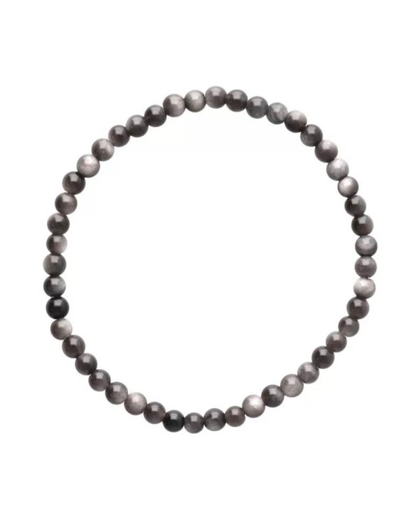 Pulsera de Obsidiana Plateada 4mm