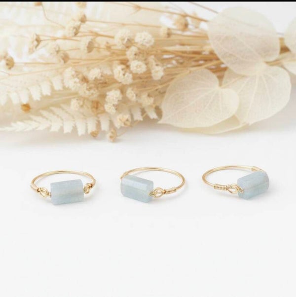 Anillo con Piedra Aguamarina