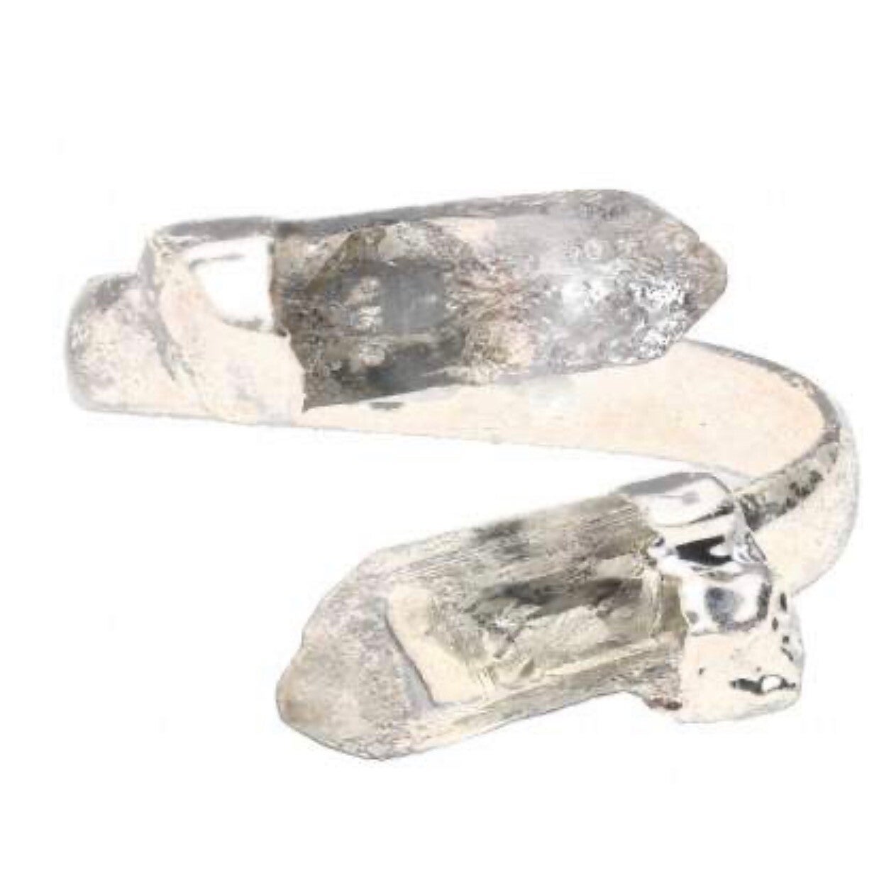 Anillo de Cuarzo en Bruto de Plata