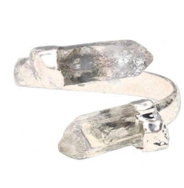 Anillo de Cuarzo en Bruto de Plata