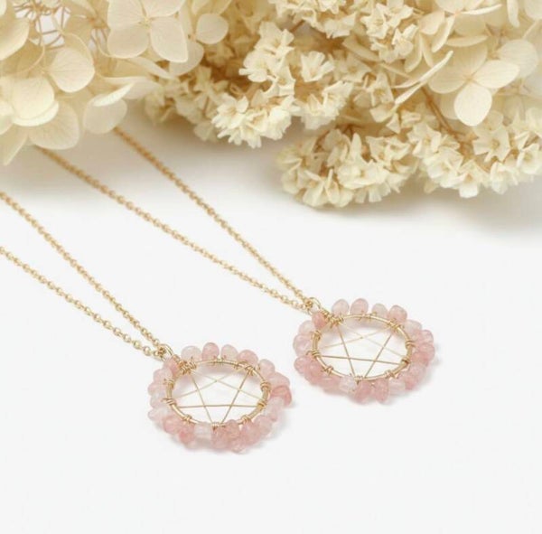 Collar Piedra Cuarzo Cereza
