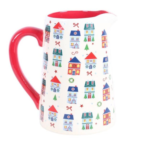 JARRA DE CERÁMICA CON ESTAMPADO NAVIDEÑO DE CALLES