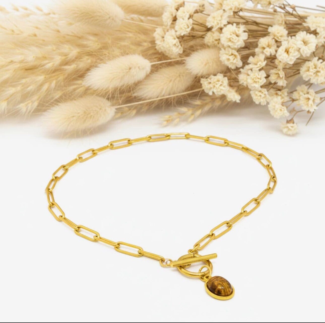 Collar Piedra Ojo Tigre