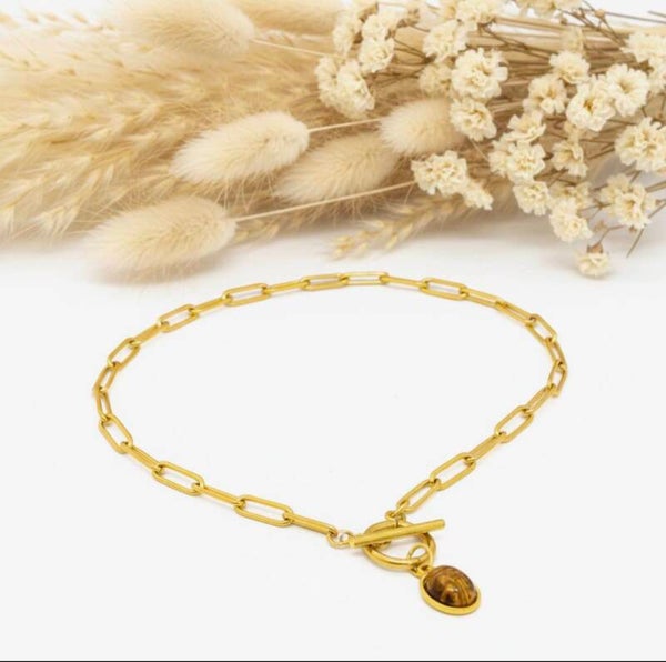 Collar Piedra Ojo Tigre