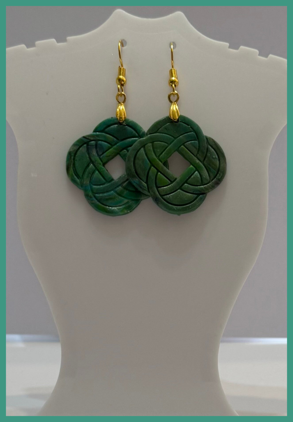 Embossed knot style earrings
