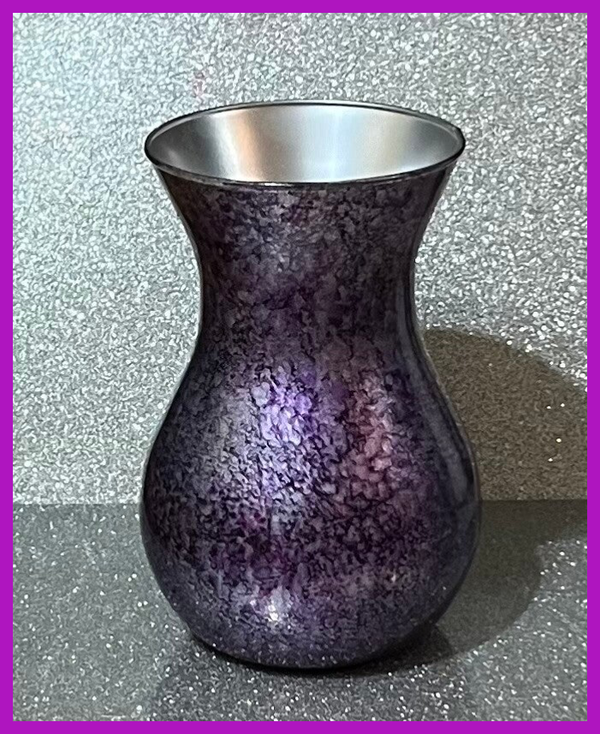 Purple and silver vase