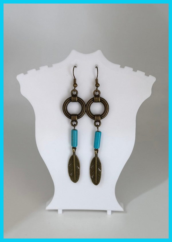 Bronze bohemian style earrings