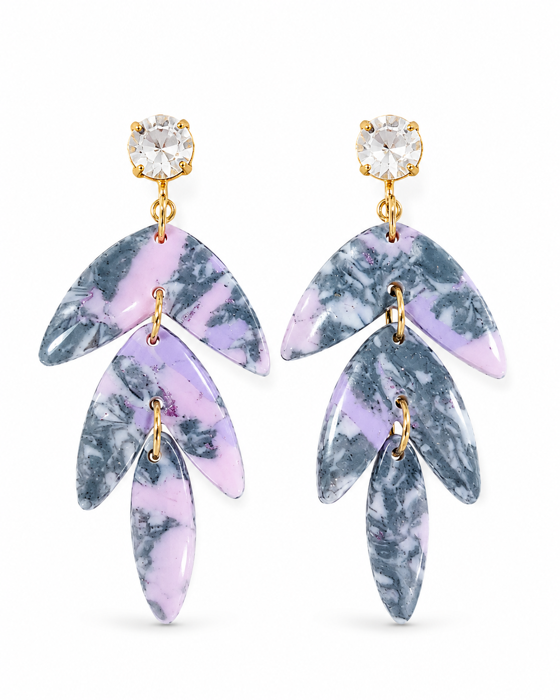 Orecchini Aurora Marble Rosa & Grafite – GSartigianato