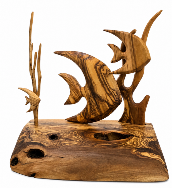 “Abissi d’Ulivo” – Scultura Marina Artigianale in Legno di Ulivo | Handmade Italiano by GSartigianato