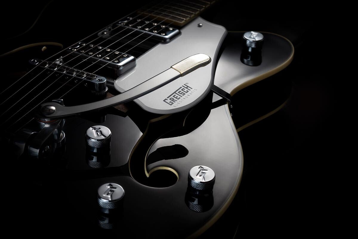 Brand photography showcasing Gretsch guitars in Herefordshire