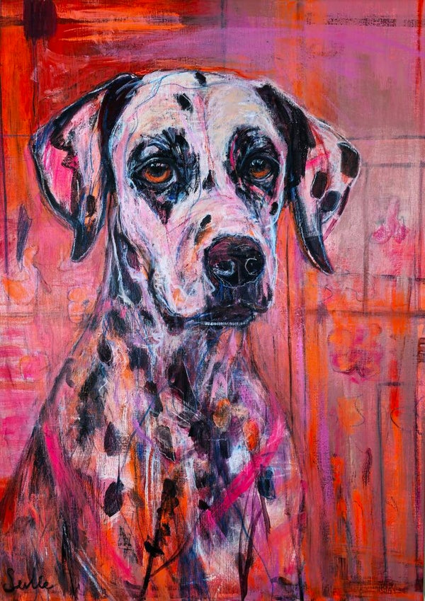 Schilderij van een Dalmatiër, portret (Ziva II)