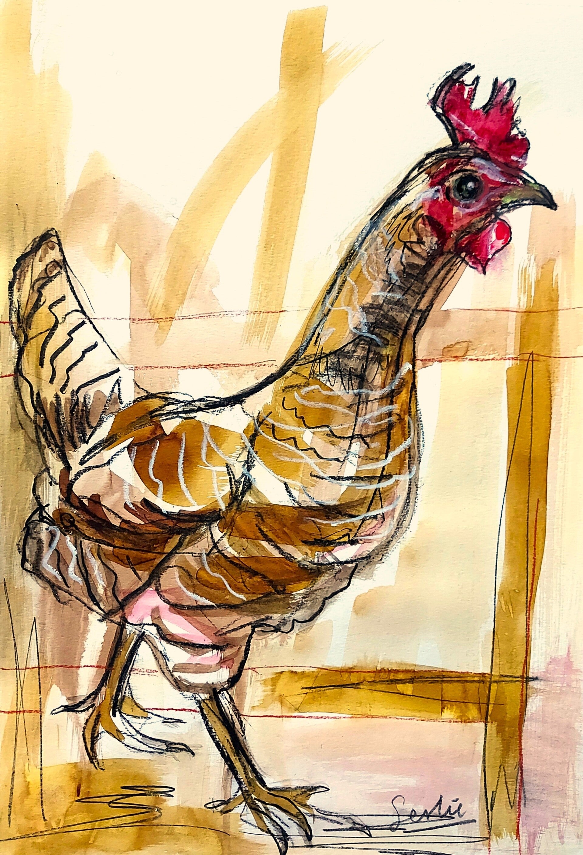 Schilderij van een haantje (21)