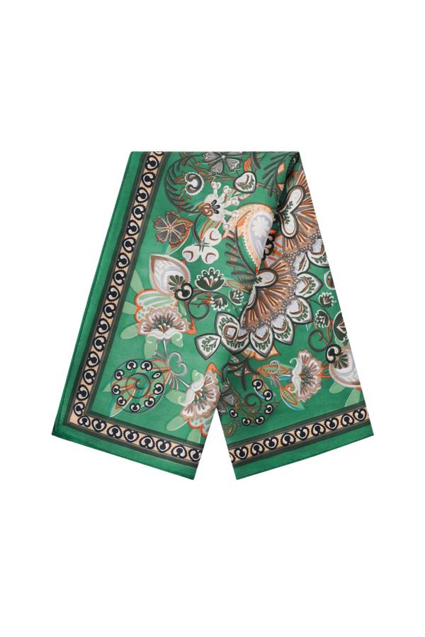 Scarf - Green flower