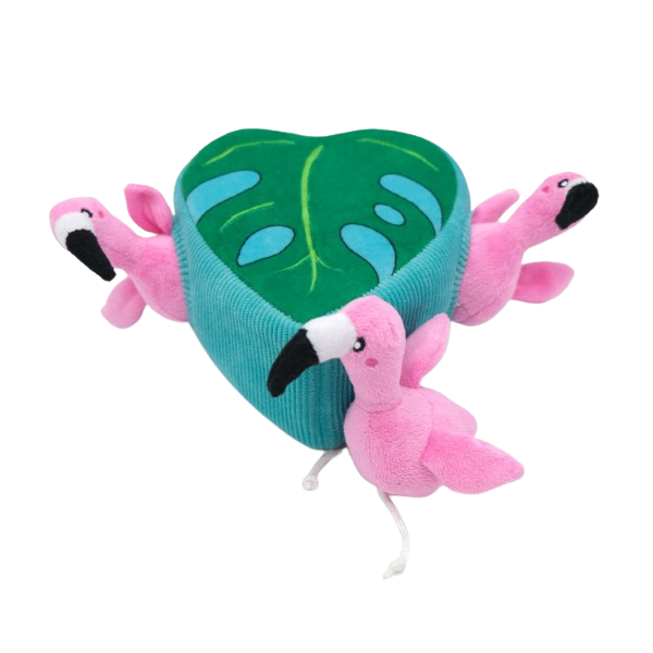 Zippy Burrow - Flamingos in Monstera