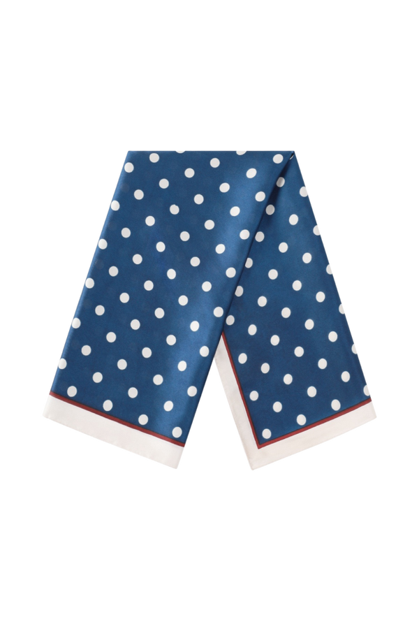 Scarf - Blue polka dots