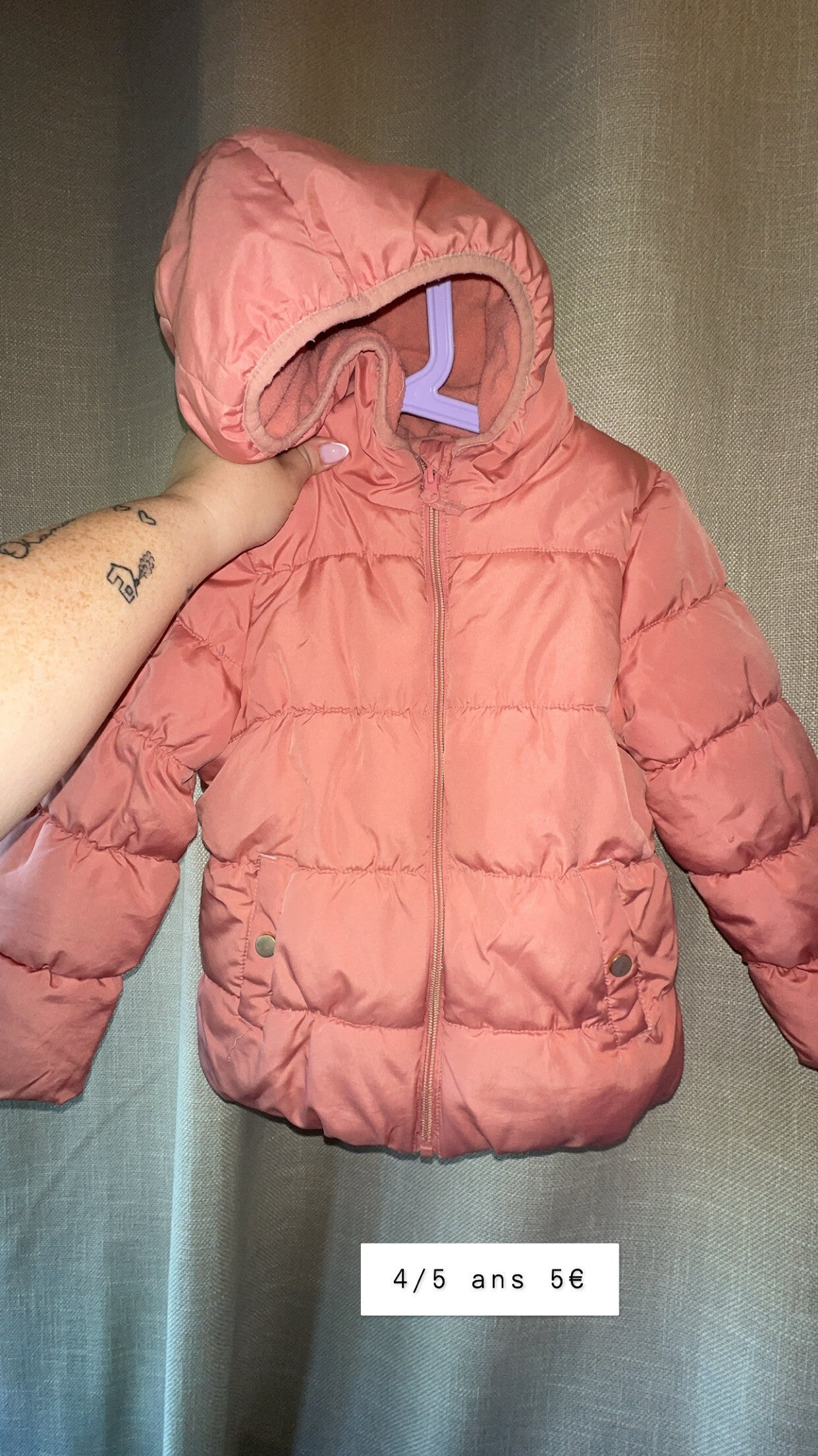 Manteau fille rose