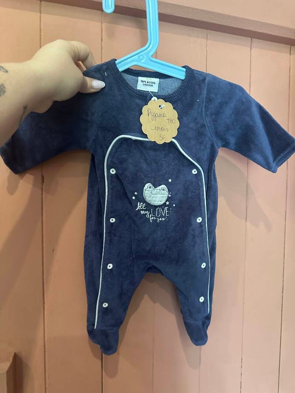 Pyjama TAO velours 1 mois
