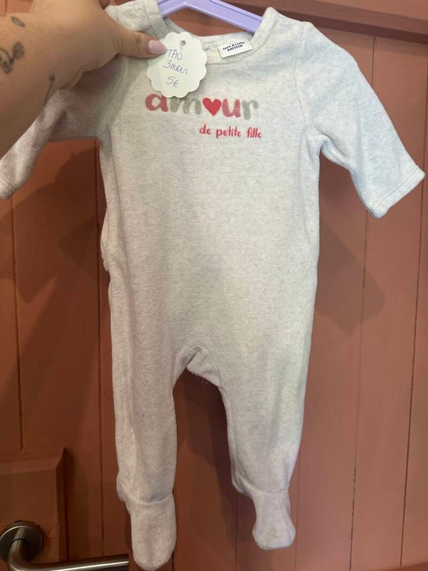 Pyjama velours TAO 3 mois