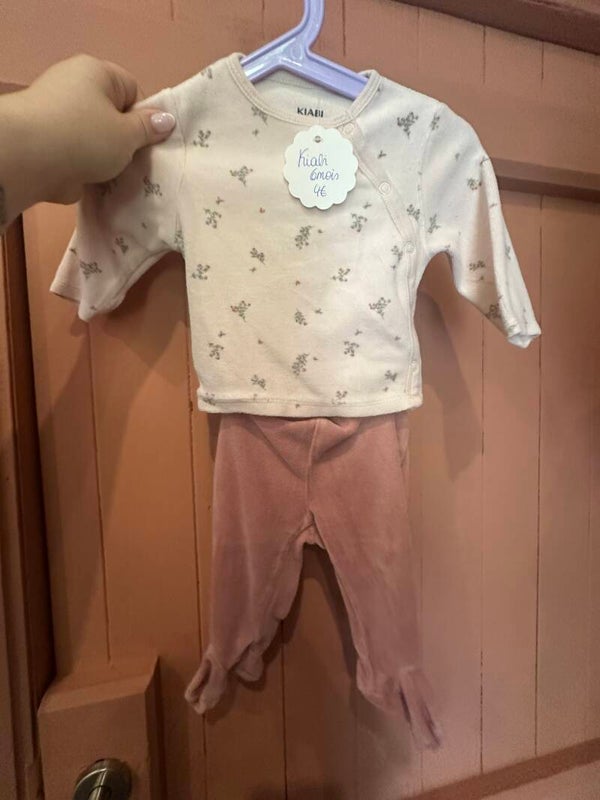 Pyjama velours Kiabi 2 pièces 6 mois
