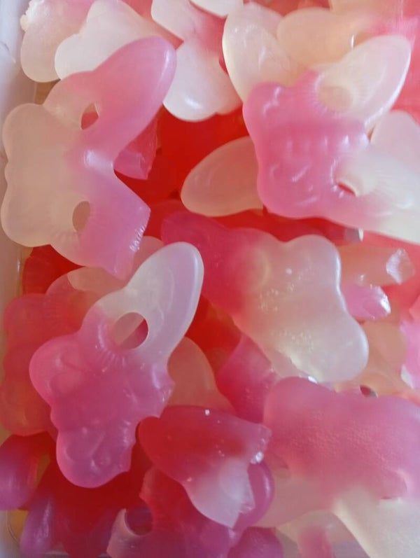 Papillon lisse rose et blanc