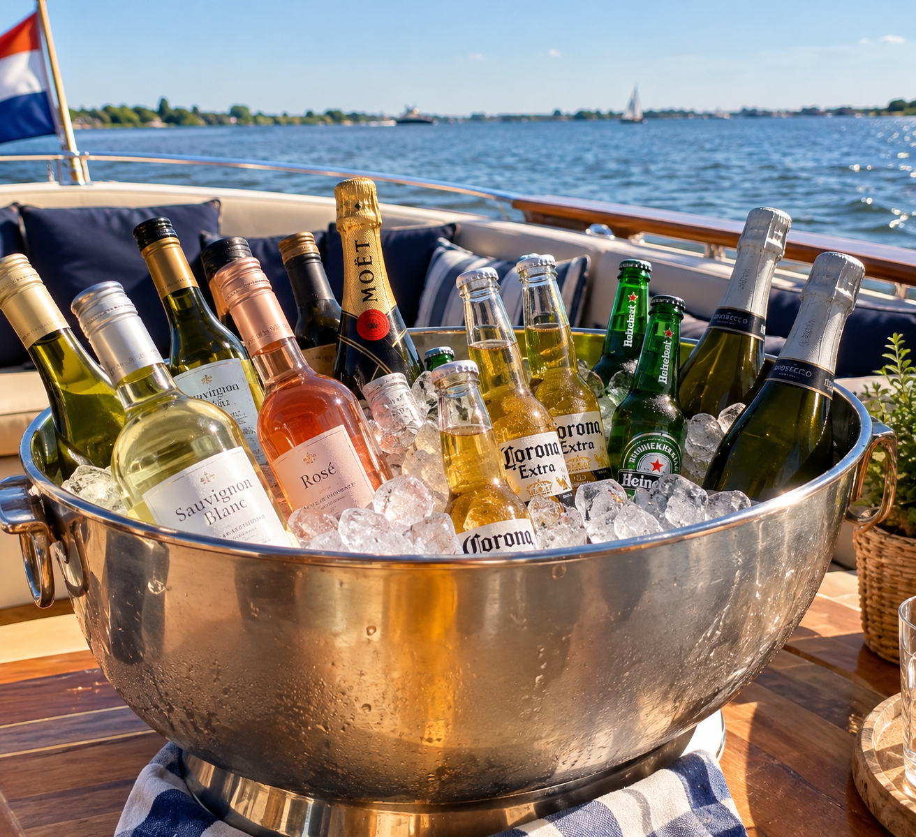 Geniet zorgeloos van een luxe vaartocht over de Loosdrechtse Plassen met het heerlijke drankarrangement van Kapitein met Sloep. Ontspan met een gekoeld drankje aan boord terwijl onze kapitein jullie langs de mooiste plekjes vaart. Met onbeperkt geselectee