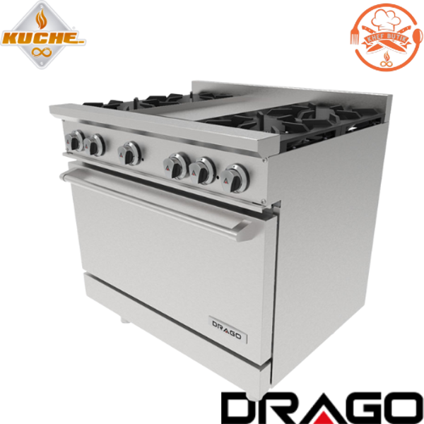 CG-41P ESTUFA 4 QUEMADORES-PLANCHA EN MEDIO Y HORNO