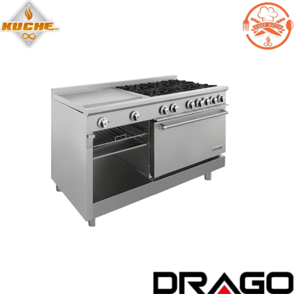 CG-61PD ESTUFA 6 QUEMADORES-PLANCHA Y HORNO