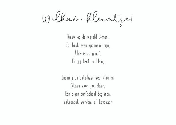 Welkom kleintje