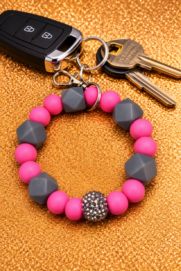 PINK & GREY GLAM Wristlet