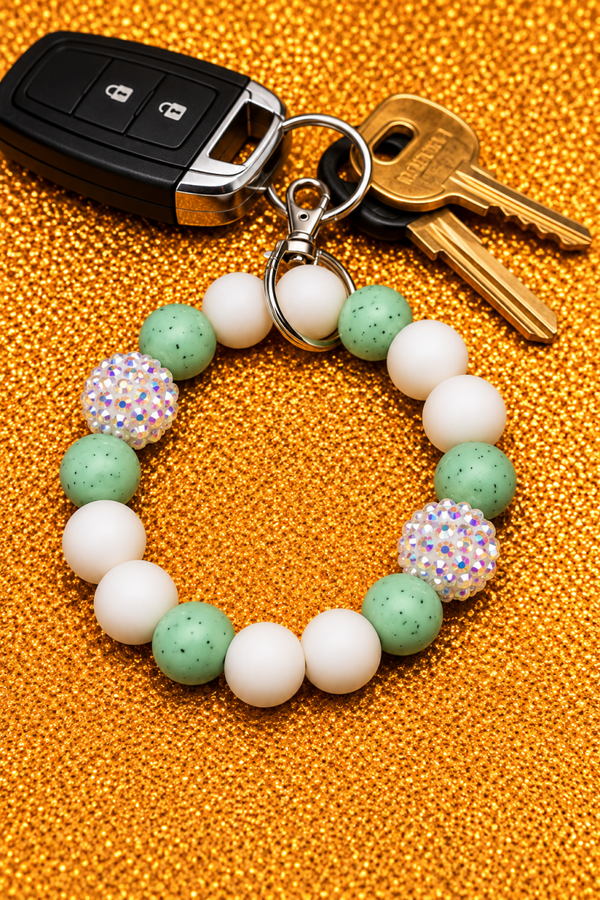 MINT & WHITE Mini Wristlet