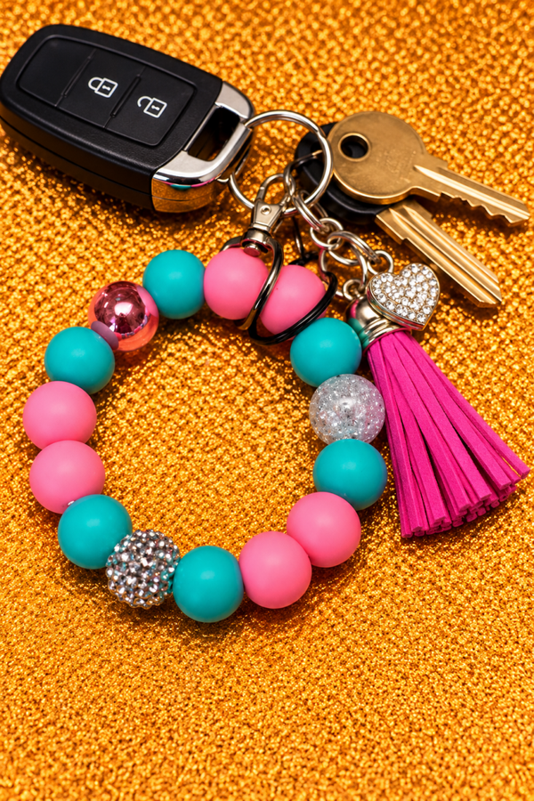 Turquoise Pink Glam Mini wristlet