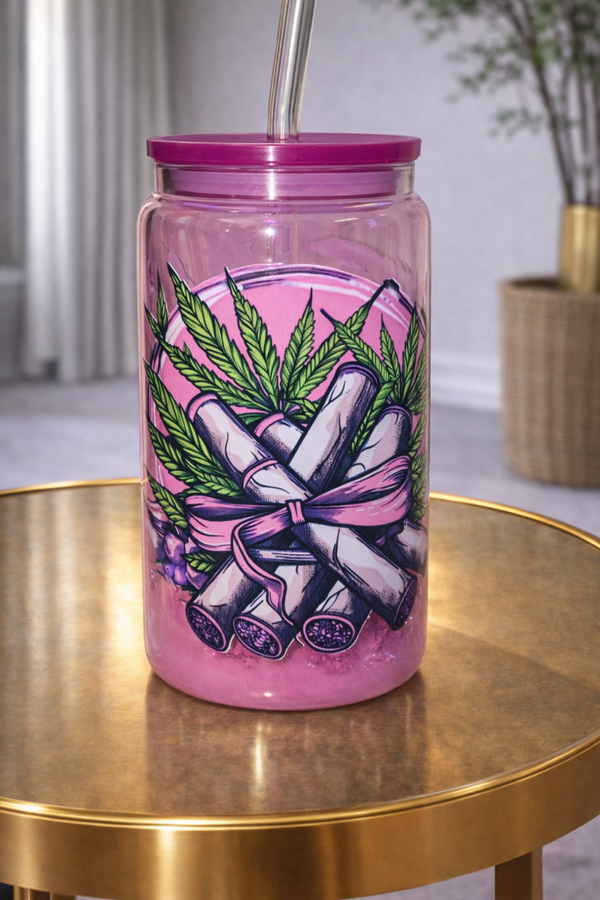 Marihuana glazen drinkbeker