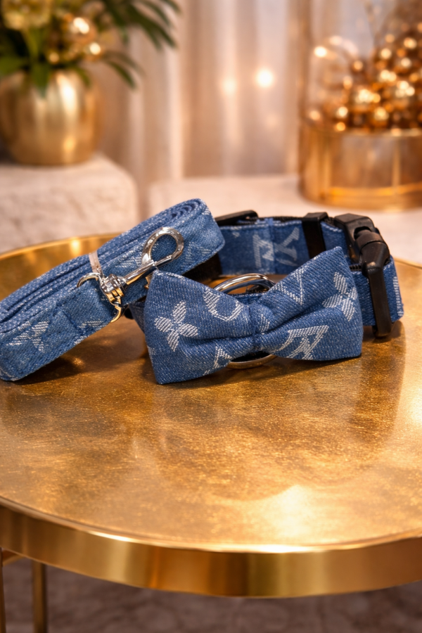 Lv bleu halsband set