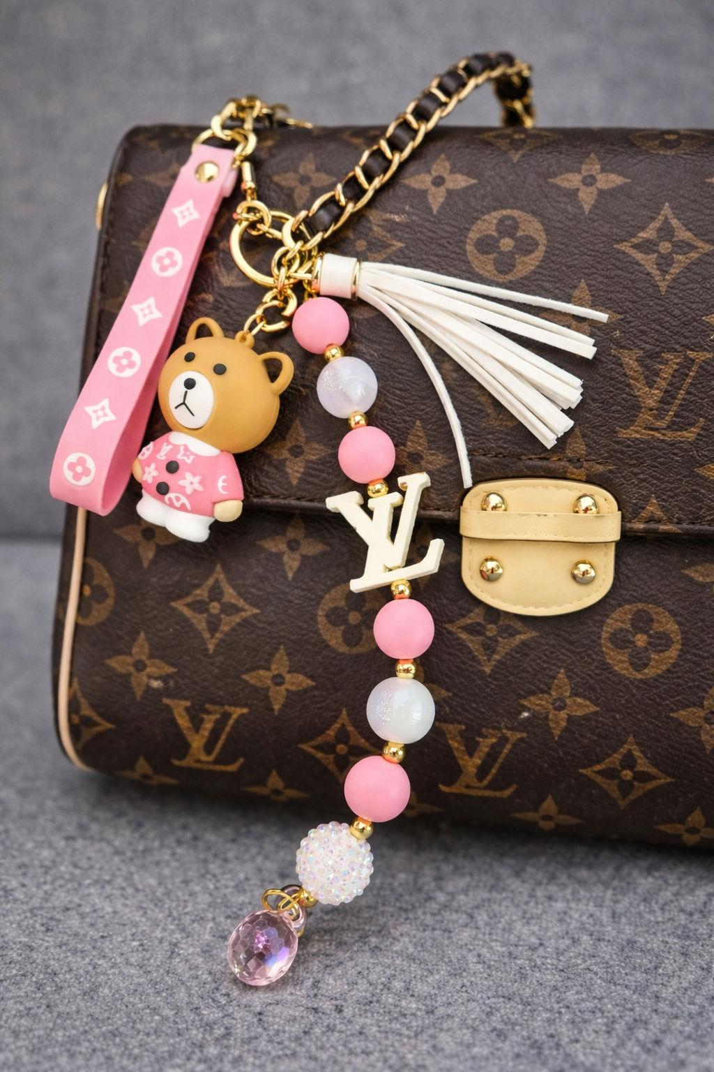 Pink lv bear Tassenhanger