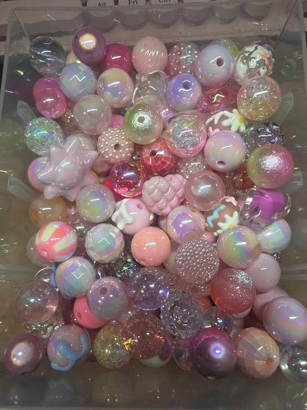 Pink mix acryl kralen 20 stuks