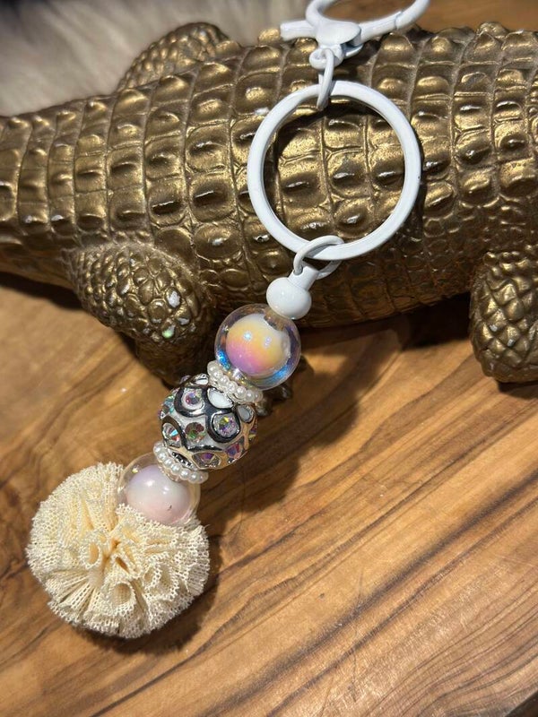 Pompom yellow sleutelhanger