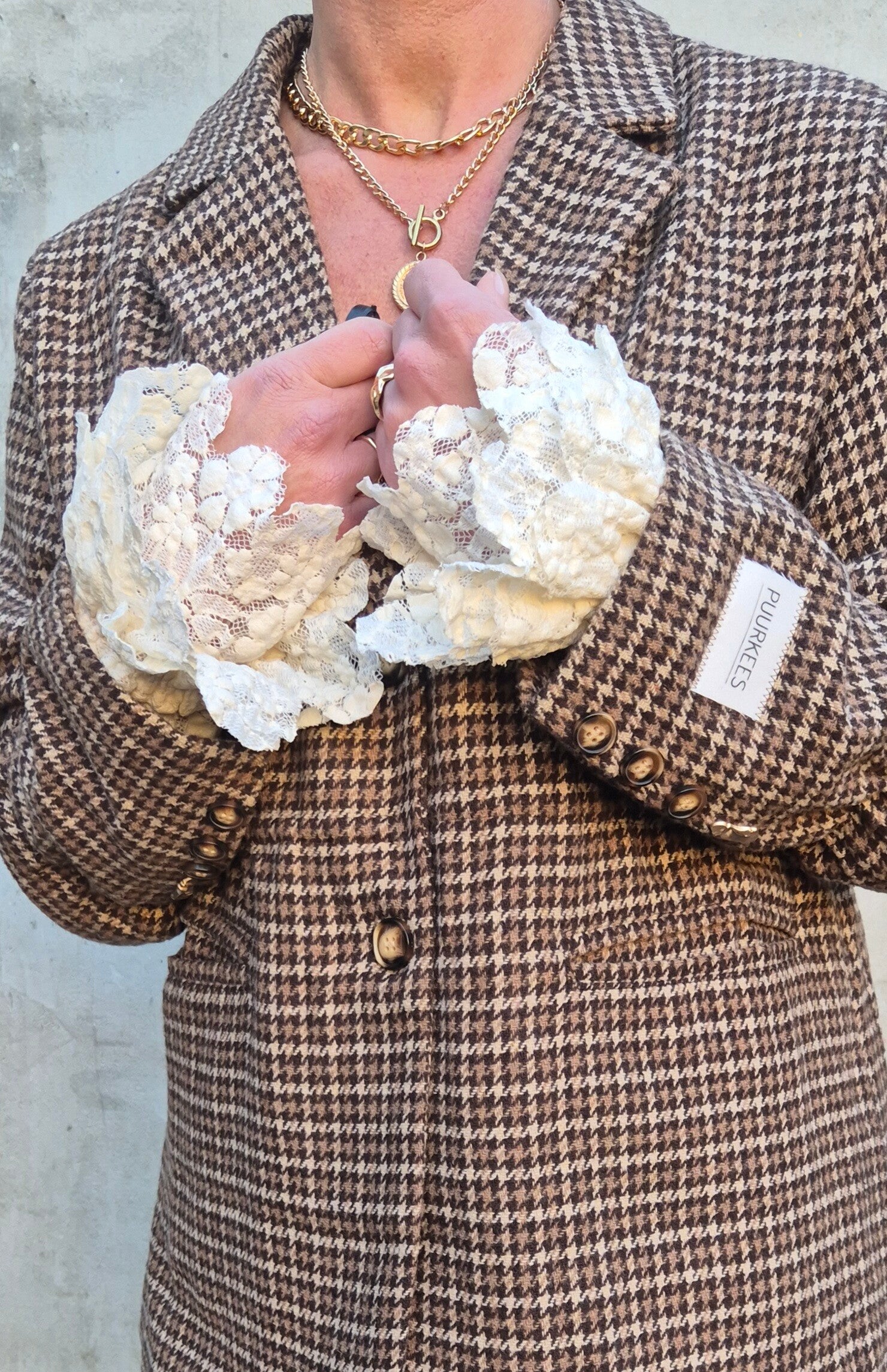 Kanten Sleeves Beige