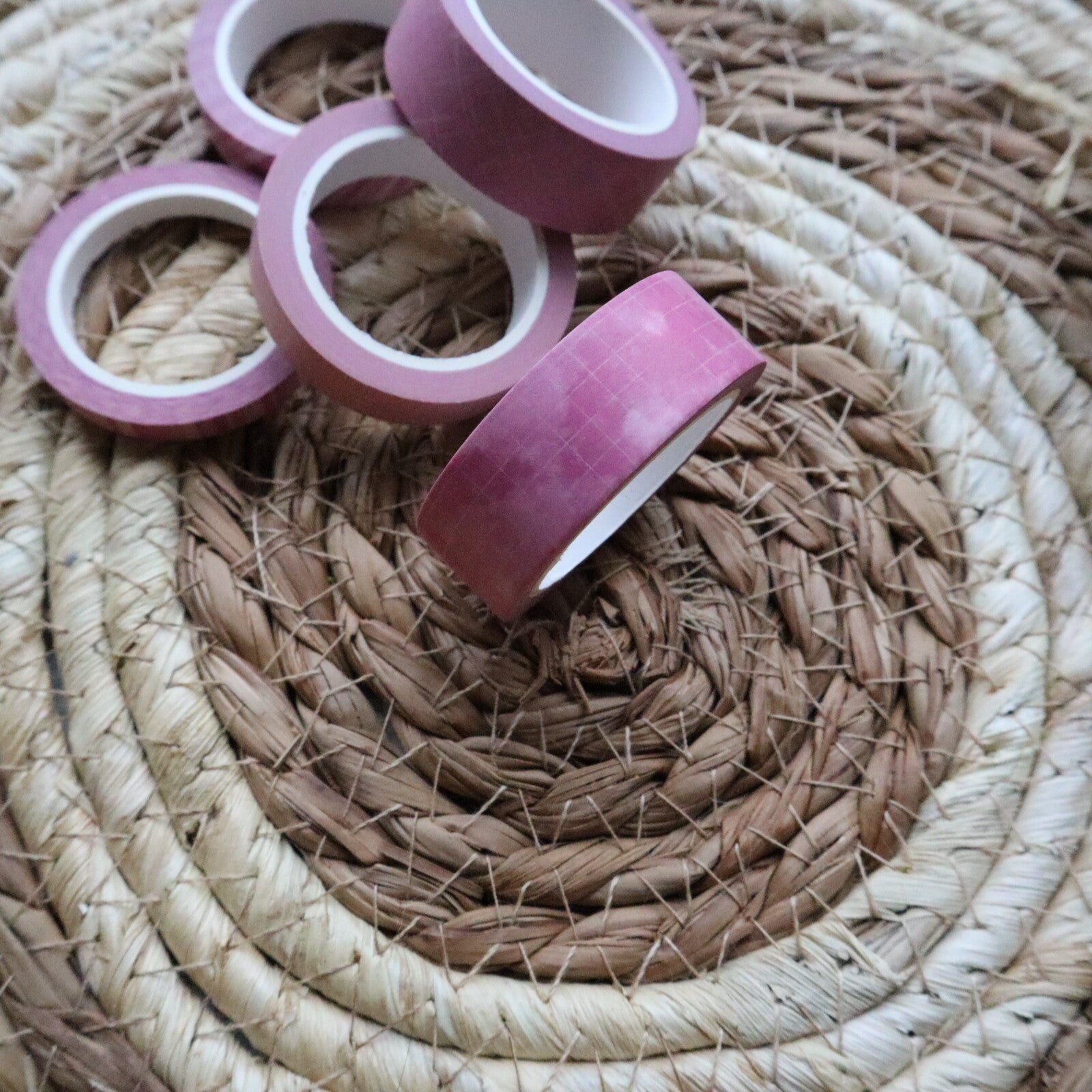 WASHI TAPE - Roze watercolor grid 15mm * 10m