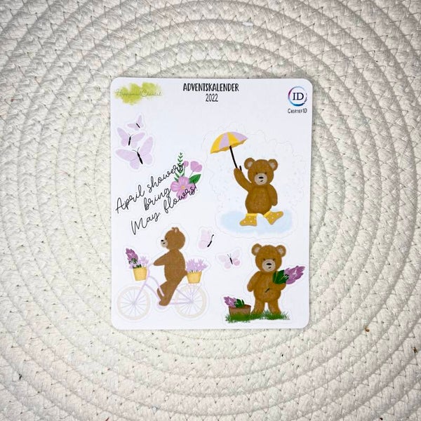 STICKERS - Lente stickers met beer (Advent 2022)