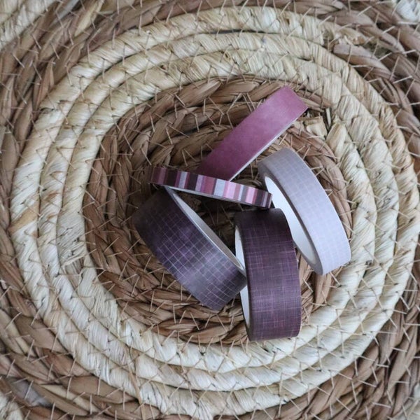 WASHI TAPE - Set van 5 Old rose