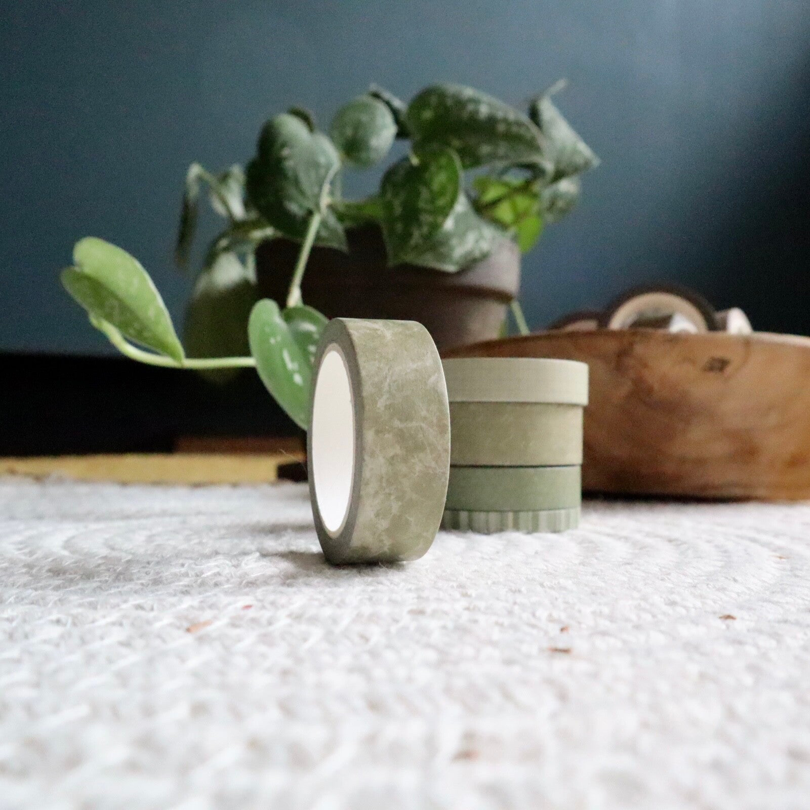 WASHI TAPE - Groen wrinkled paper