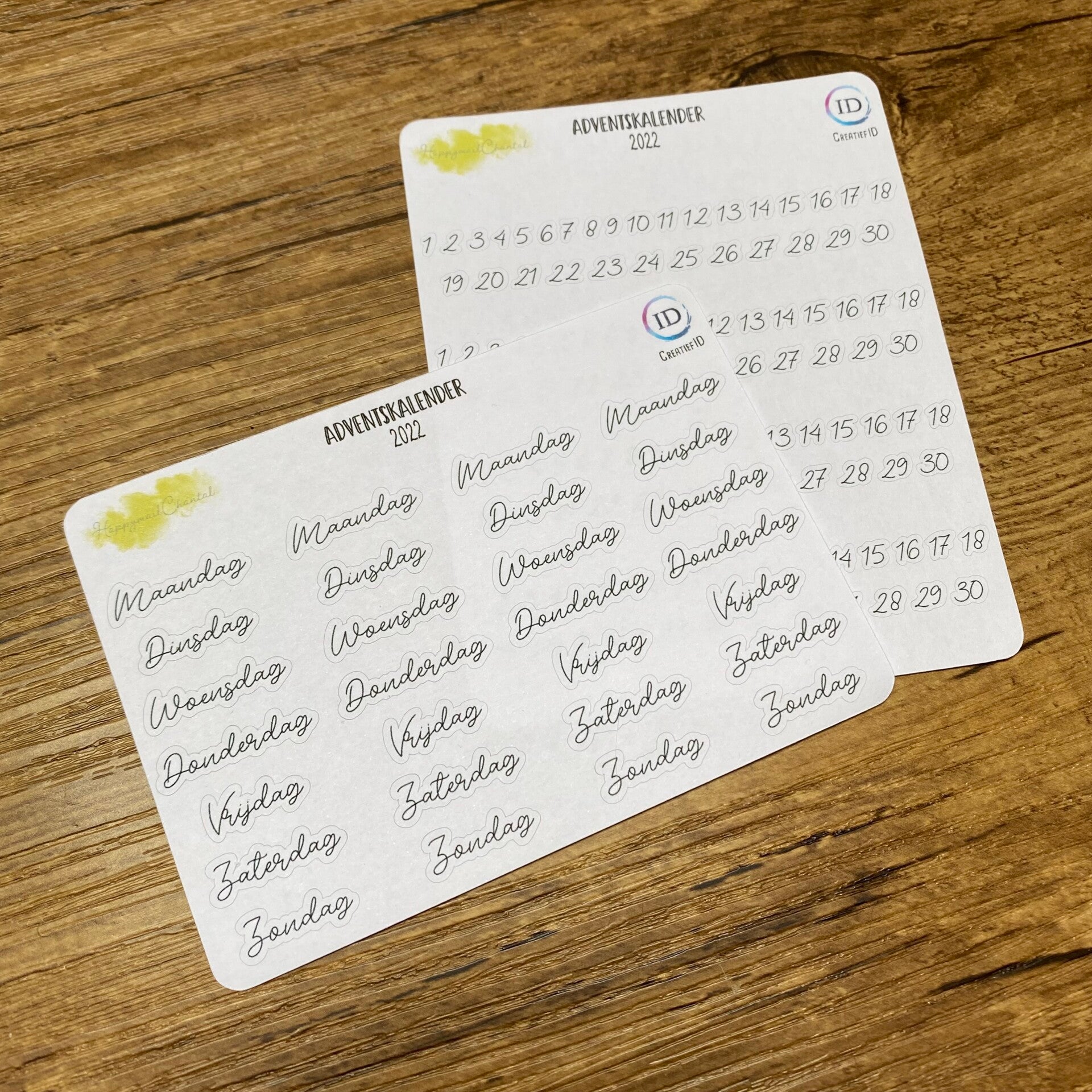 STICKERS - Set dagen en datum Elmimore (Advent2022)