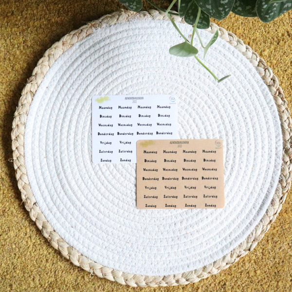 STICKERS - Dagen van de week Pinky Donuts (Advent 2022)