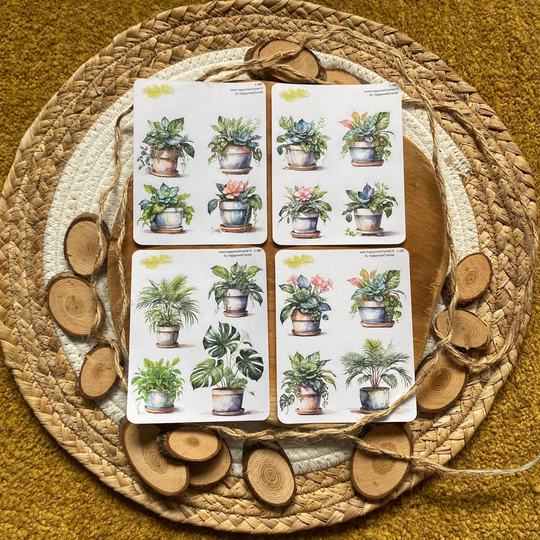 STICKERS - Kamerplanten set van 4