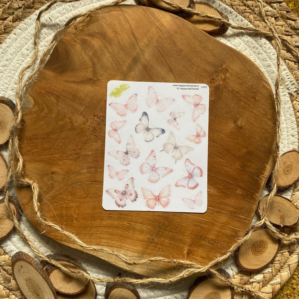 STICKERS - Vlinders roze