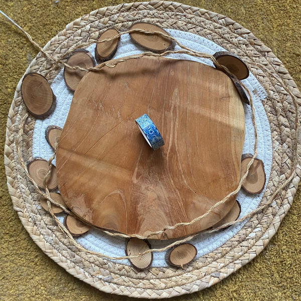 WASHI TAPE - Tegels blauw/citroenen 15mm (Advent 2024)