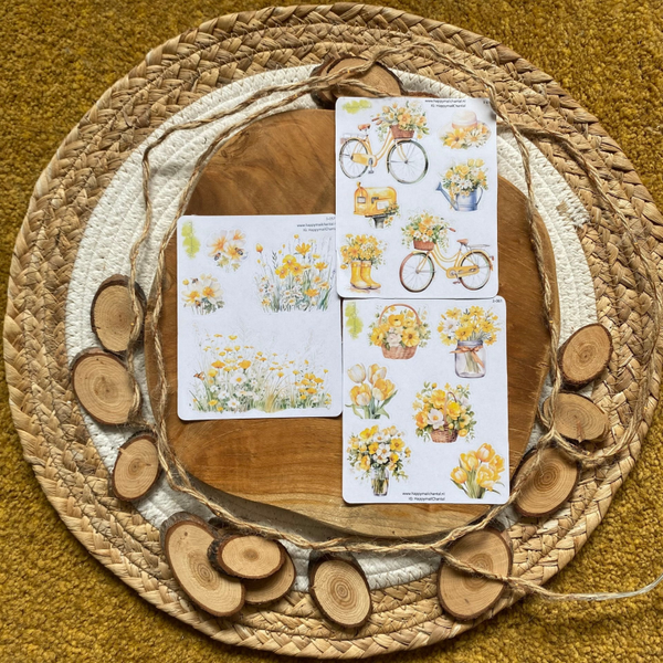 STICKERS - Lentebloemen set van 3